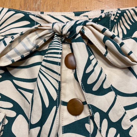 J.CREW Printed Canvas Button Tie Front Skirt - Picture 8 of 9